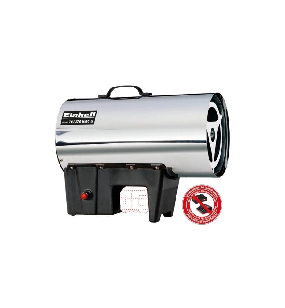 EINHELL - Soufflerie de chauffage Générateur d'air chaud sur batterie GE-HG 18/37Niro Li Solo