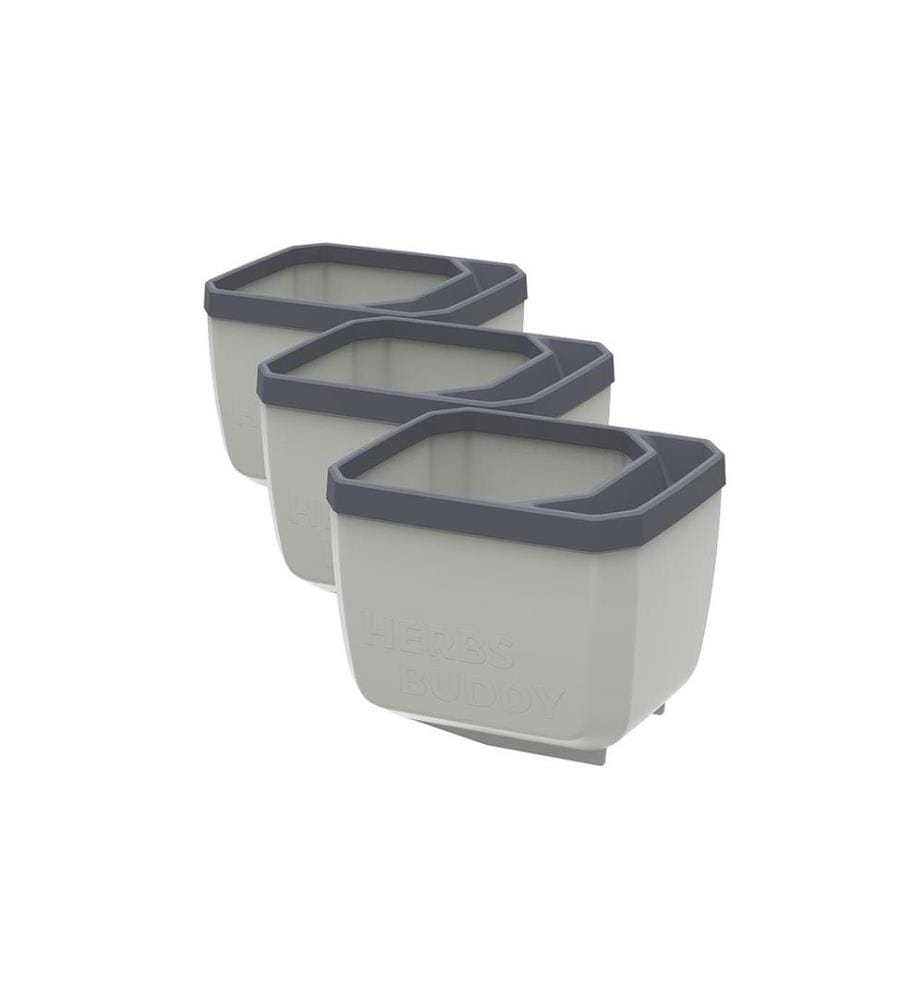 GUSTA GARDEN - HERBS BUDDY Kräutertopf 3er Set Grau