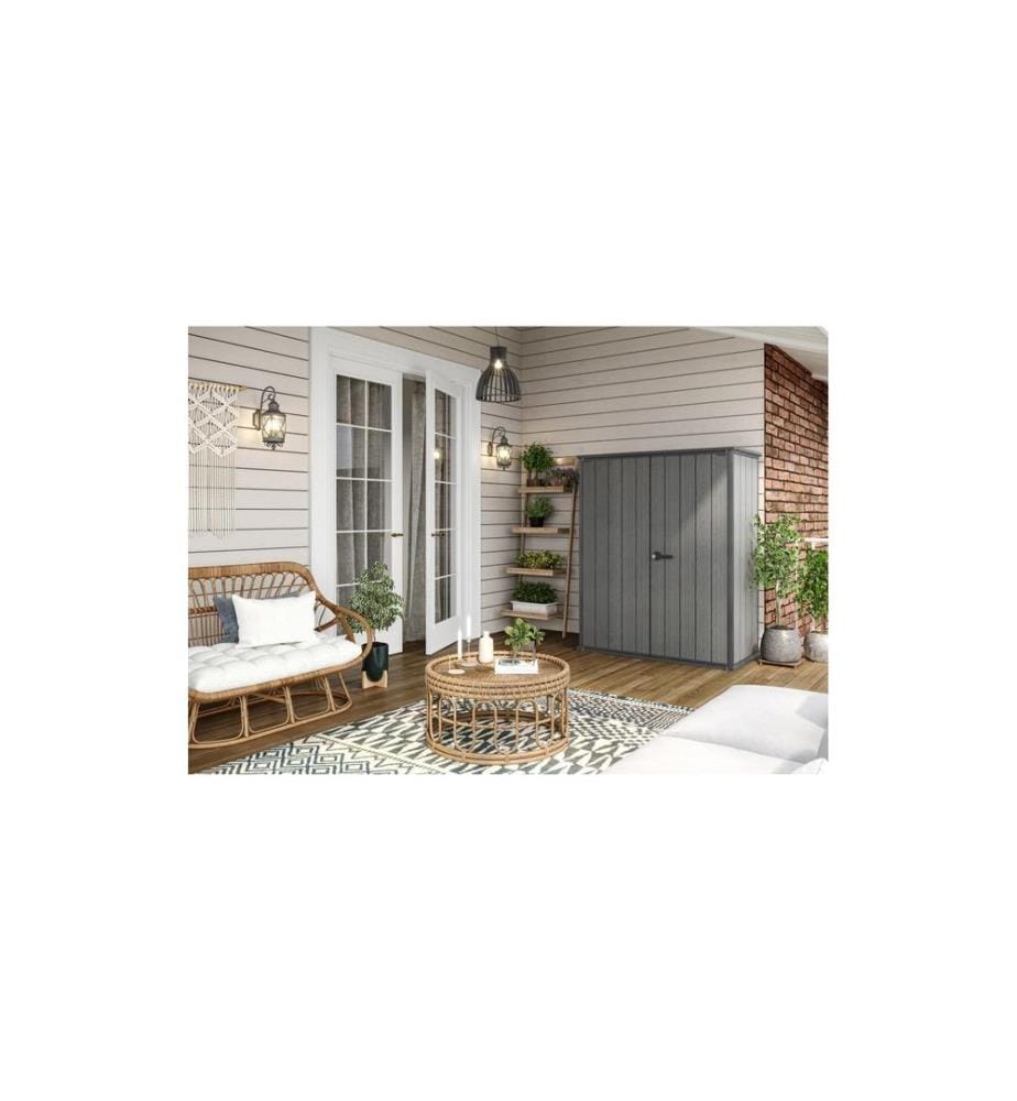 Keter - Gartenschrank Cortina Alto 140 x 73.6 x 170.4 cm, Grau
