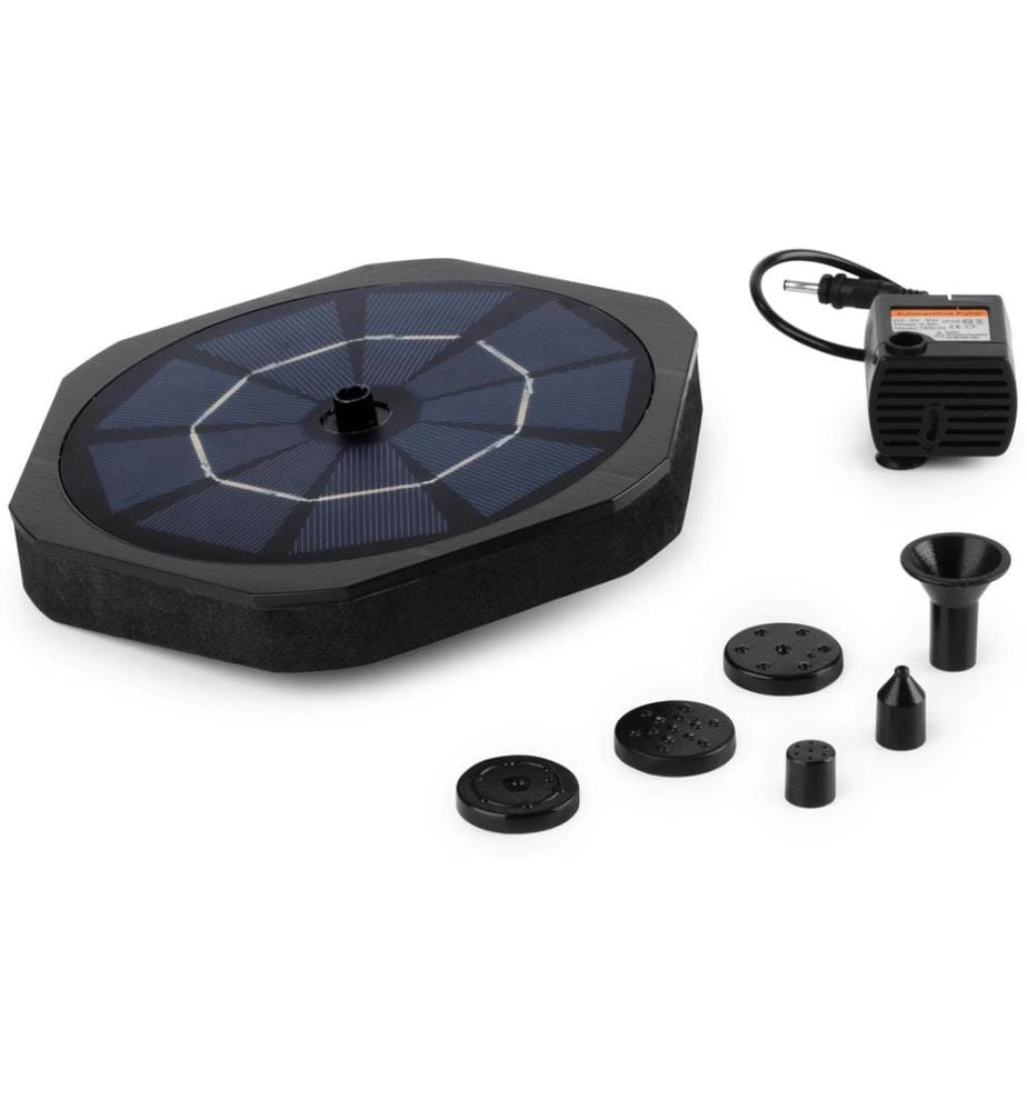 GARVIDA - Solar-Gartenfontäne 3.7 V Schwarz
