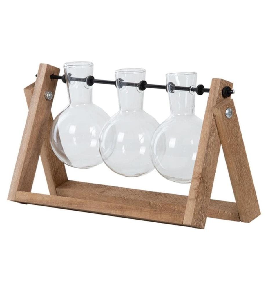 ESSCHERT DESIGN - Stecklingsvase L 25.5 cm, Braun/Transparent