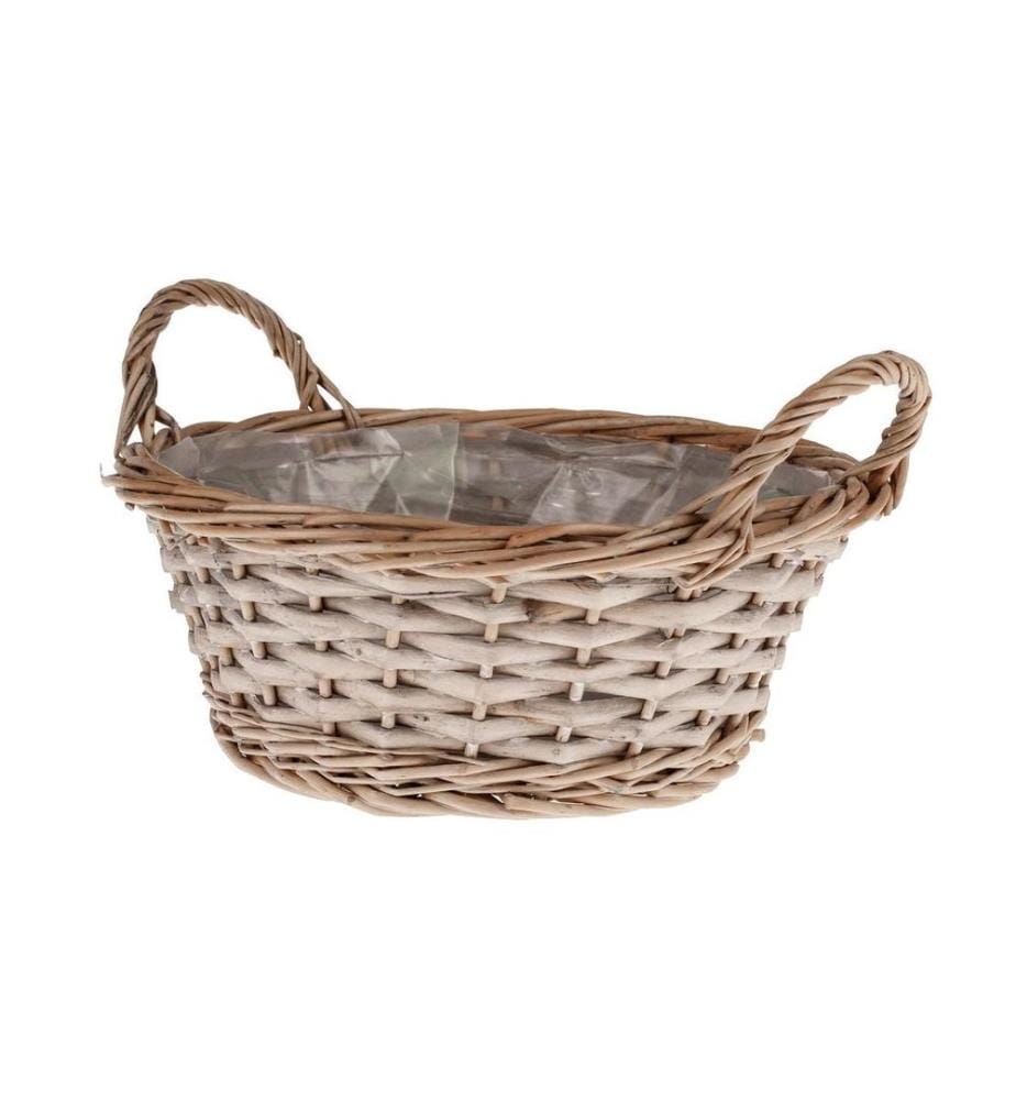 OPIFLOR - Panier en osier Saxe, 25 cm Gris