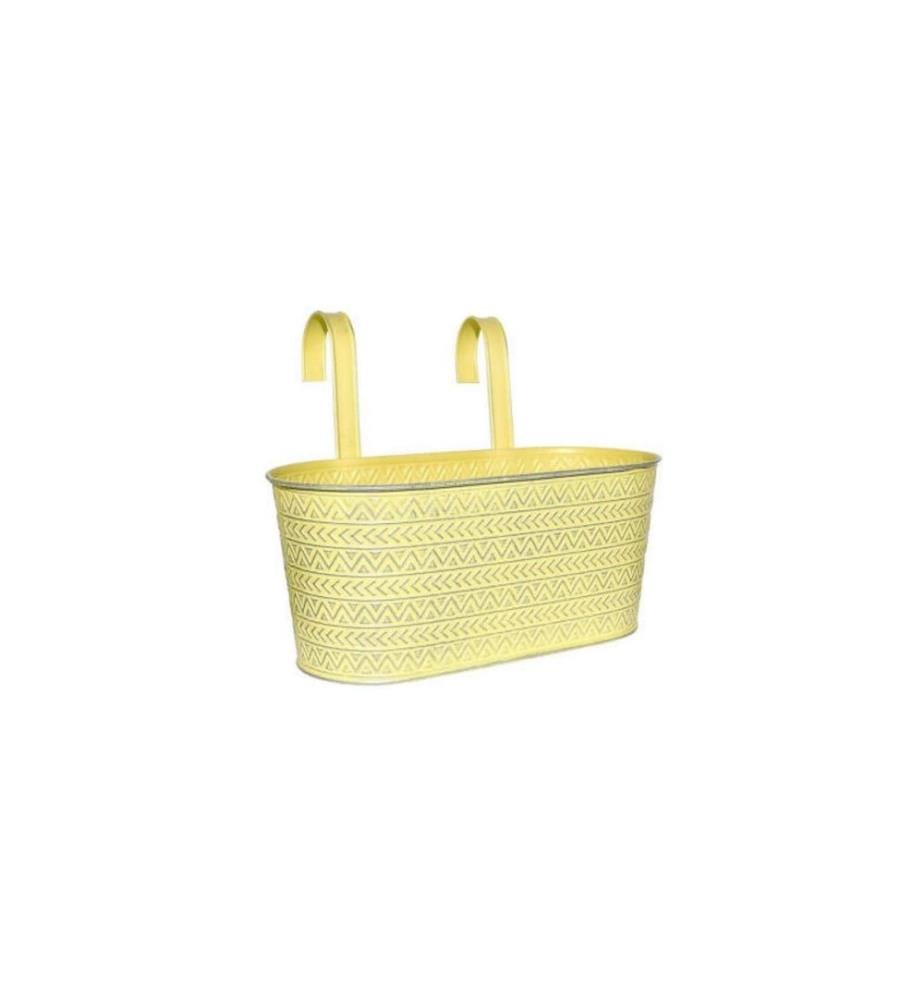 DAMECO - Übertopf Oval mit 2 Haken Gelb