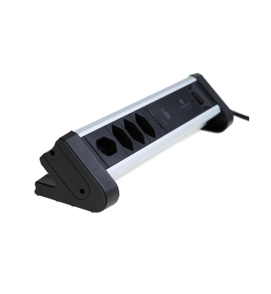 Schönenberger Bloc multiprises de table Alu-Office-Line 4 × T13 USB-C/A