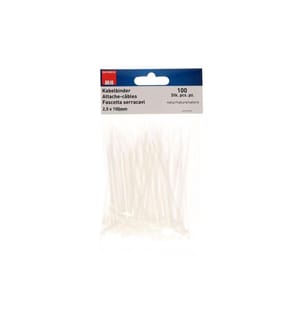 MAX HAURI - Serre-câble 100 pièces Nature 100 mm x 2.5 mm