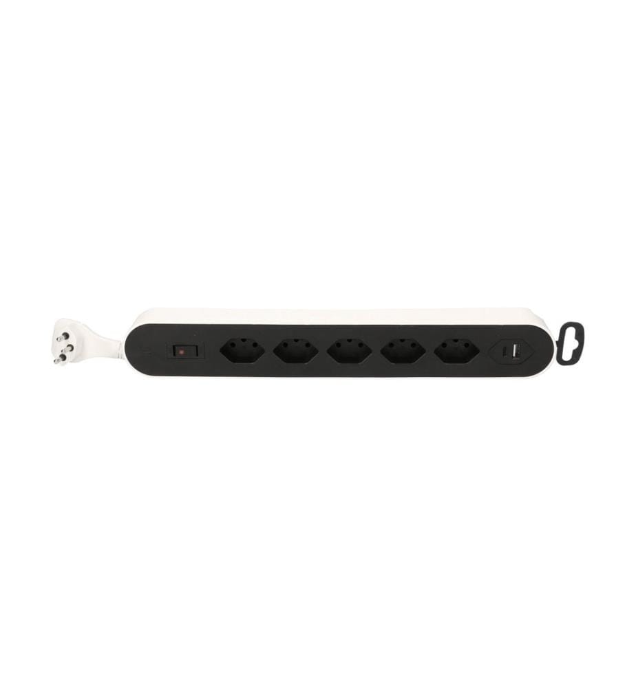 MAX HAURI - Bloc multiprises Design Line  5x T13 USB A+C blanc