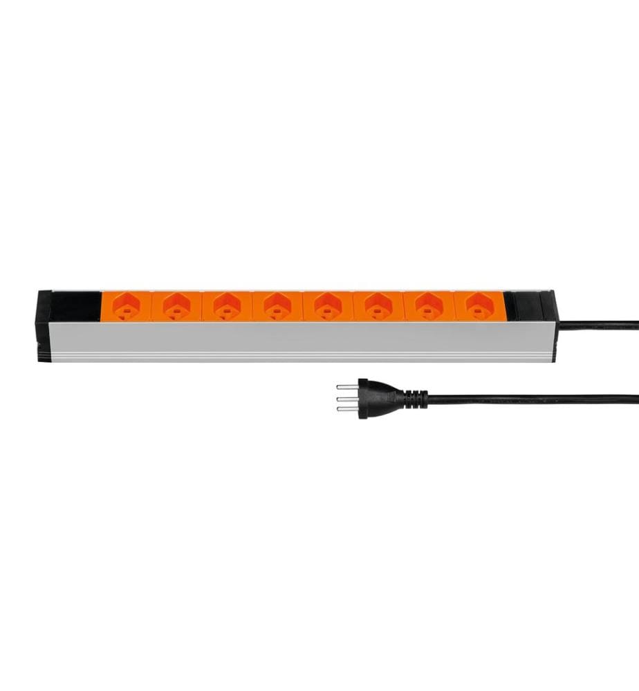 STEFFEN - Bloc multiprises 19” 8x T23 Orange, 1U