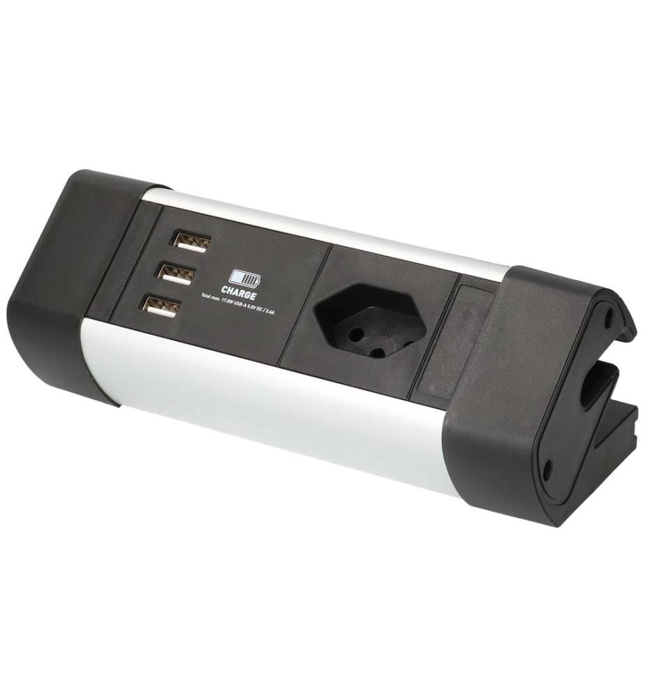 MAX HAURI - Tischsteckdosenleiste Office Line, 1x T13, 3x USB A