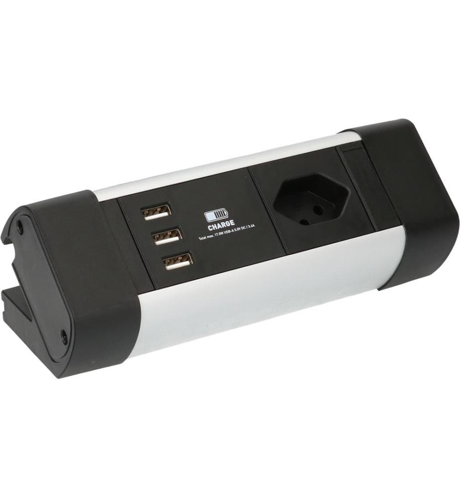 MAX HAURI - Tischsteckdosenleiste Office Line, 1x T13, 3x USB A