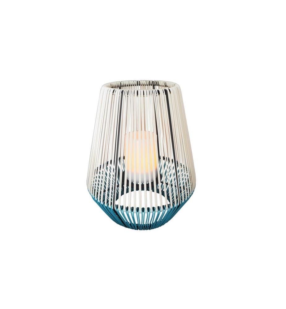 Schönenberger Windlicht Solar Wega, Weiss, Blau