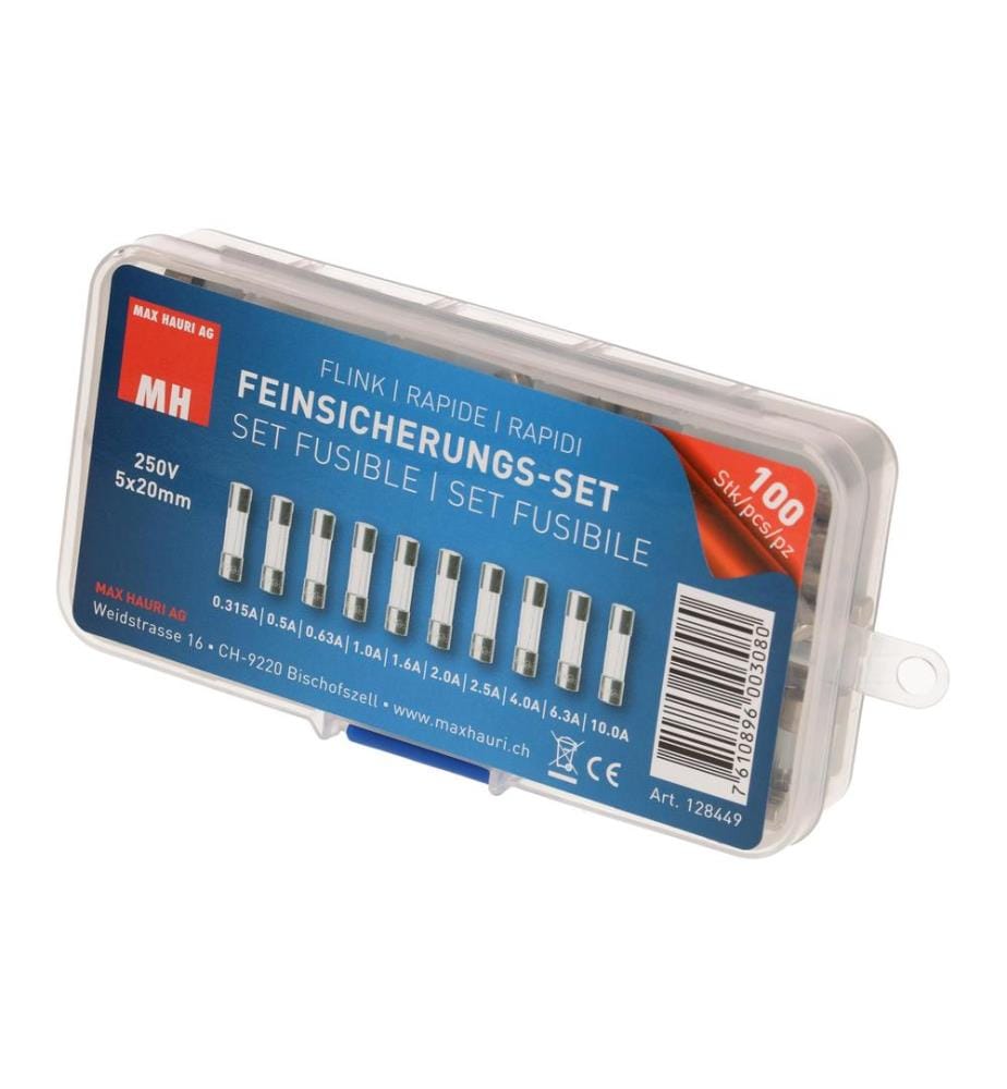 MAX HAURI - Schmelzsicherung Set 5 x 20 mm Flink, 100 Stück