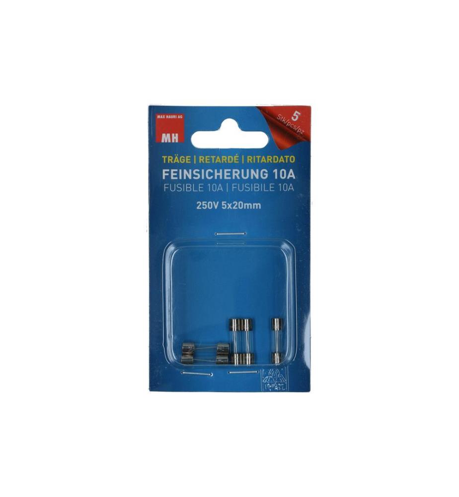 MAX HAURI - Schmelzsicherung 5 x 20 mm Träge 10 A, 5 Stück