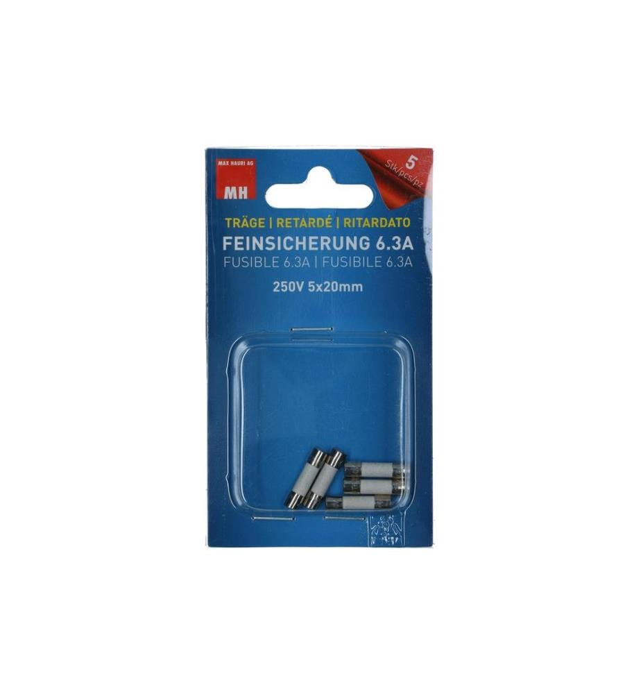 MAX HAURI - Schmelzsicherung 5 x 20 mm Träge 6.3 A, 5 Stück