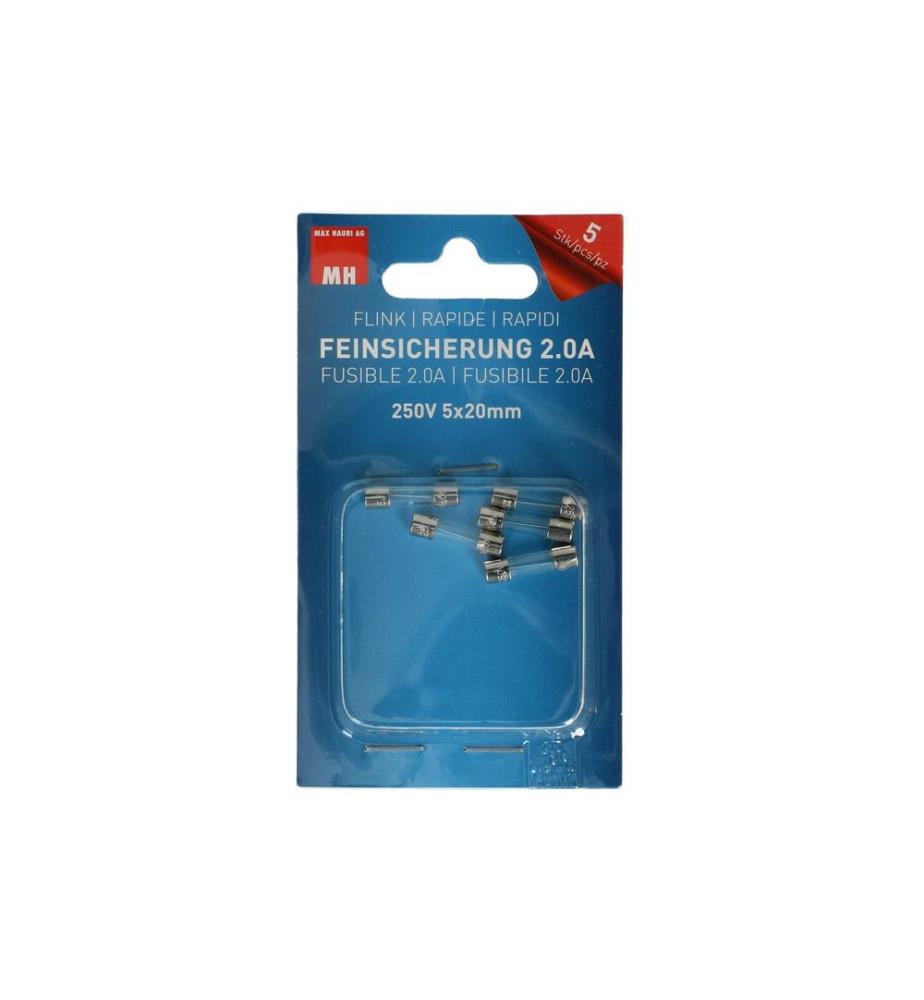 MAX HAURI - Schmelzsicherung 5 x 20 mm Flink 2 A, 5 Stück
