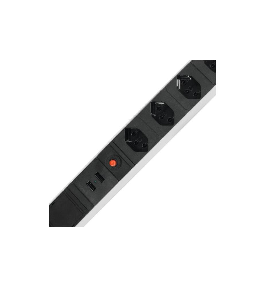 STEFFEN - Bloc multiprises 19” 7x T13, Argent