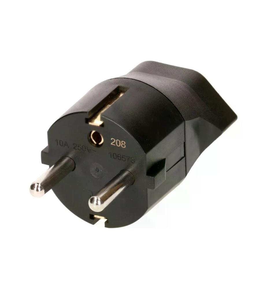 MAX HAURI - Fixadapter Schuko auf T13, Schwarz