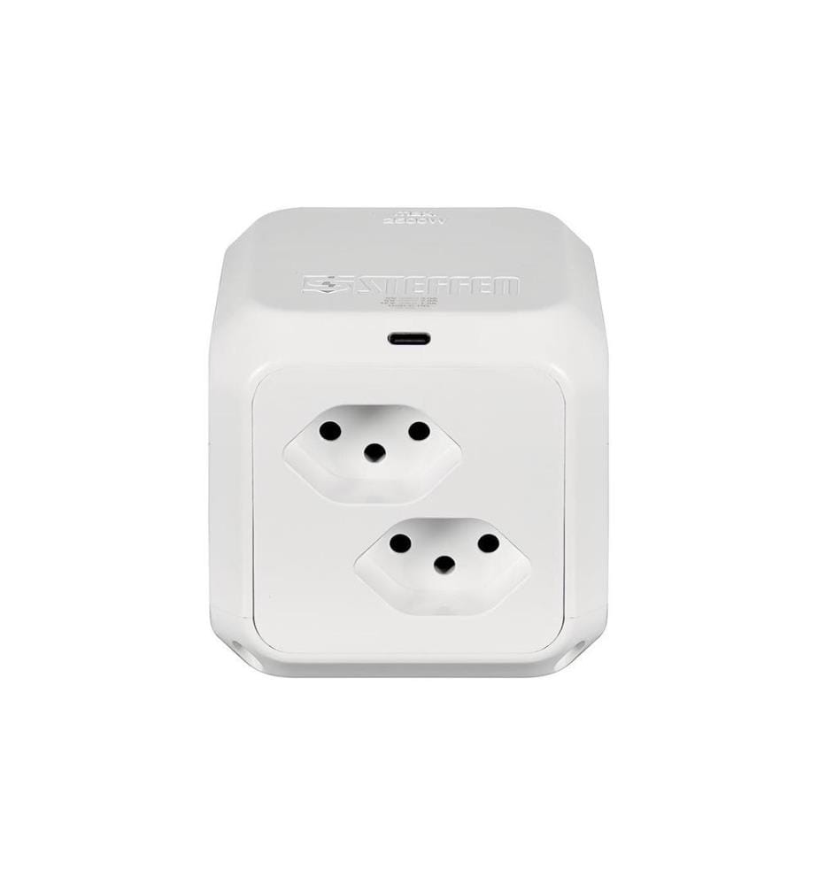 STEFFEN - Steckdosenwürfel CUBE 8x T13 + 1x USB-C PD 18 W, Weiss