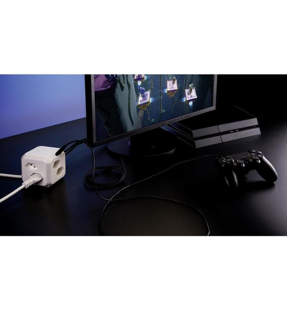 STEFFEN - Steckdosenwürfel CUBE 8x T13 + 1x USB-C PD 18 W, Weiss