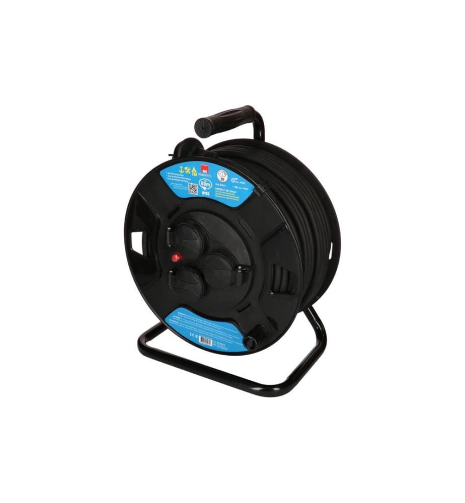 MAX HAURI - Kabelrolle maxREEL 50 m, 3x T13, IP55, Schwarz