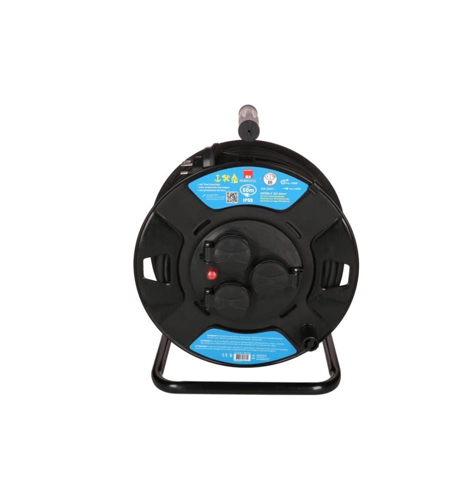MAX HAURI - Kabelrolle maxREEL 50 m, 3x T13, IP55, Schwarz
