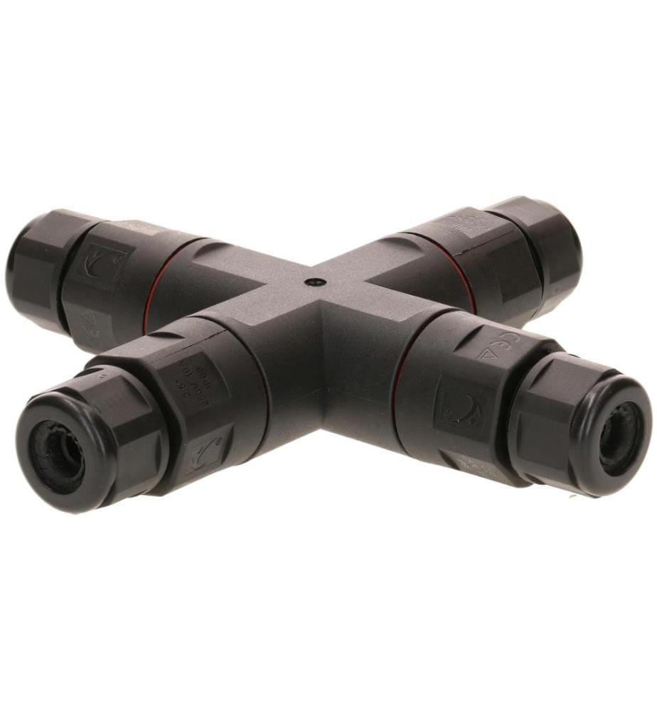 MAX HAURI - Verbindungsmuffe X-Stück IP68, 6.5 - 11 mm, Schwarz