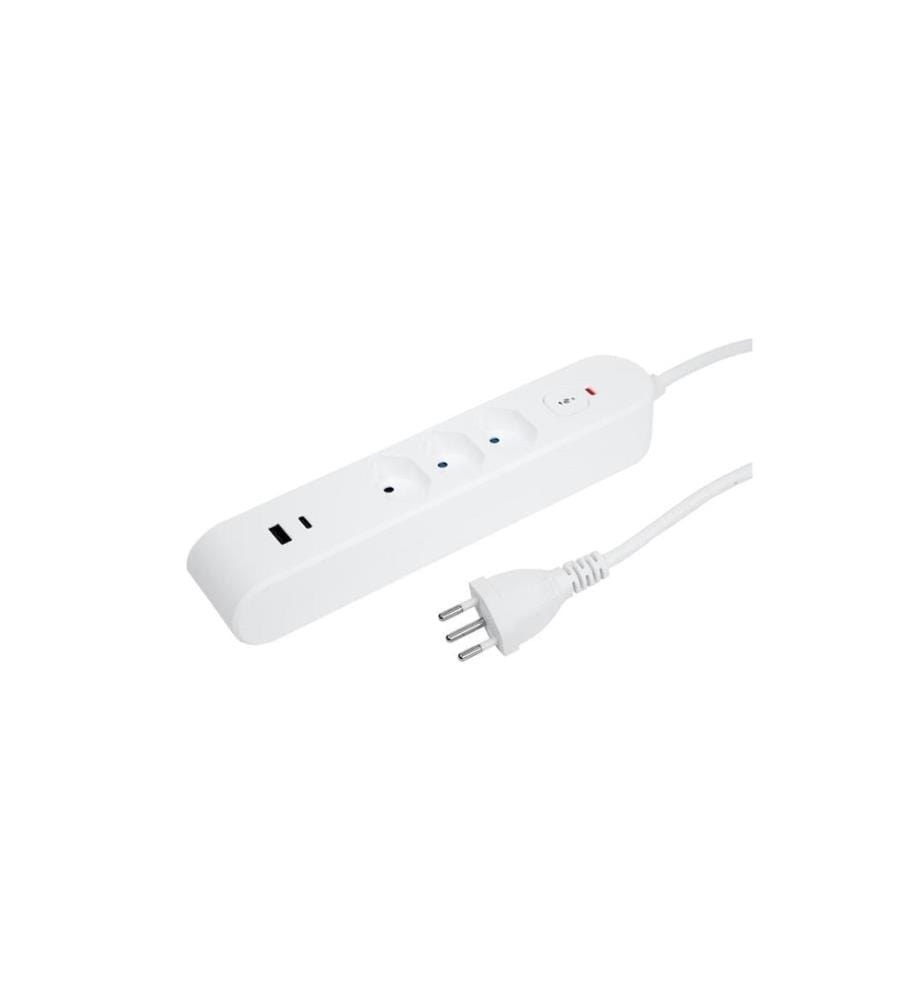 STEFFEN - Steckdosenleiste IQ 3 x T13, USB-A+C, Weiss, 3 m Kabel