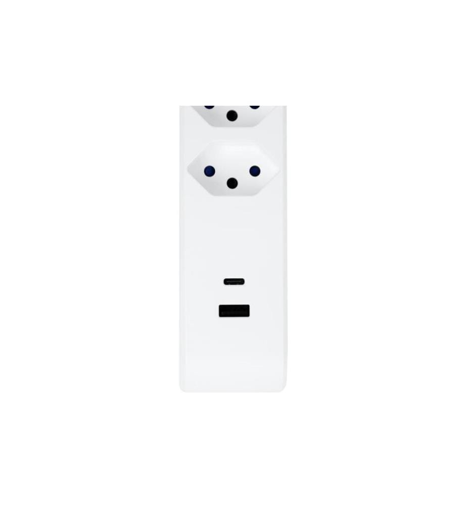 STEFFEN - Steckdosenleiste IQ 6 x T13, USB-A+C Weiss, 3 m Kabel