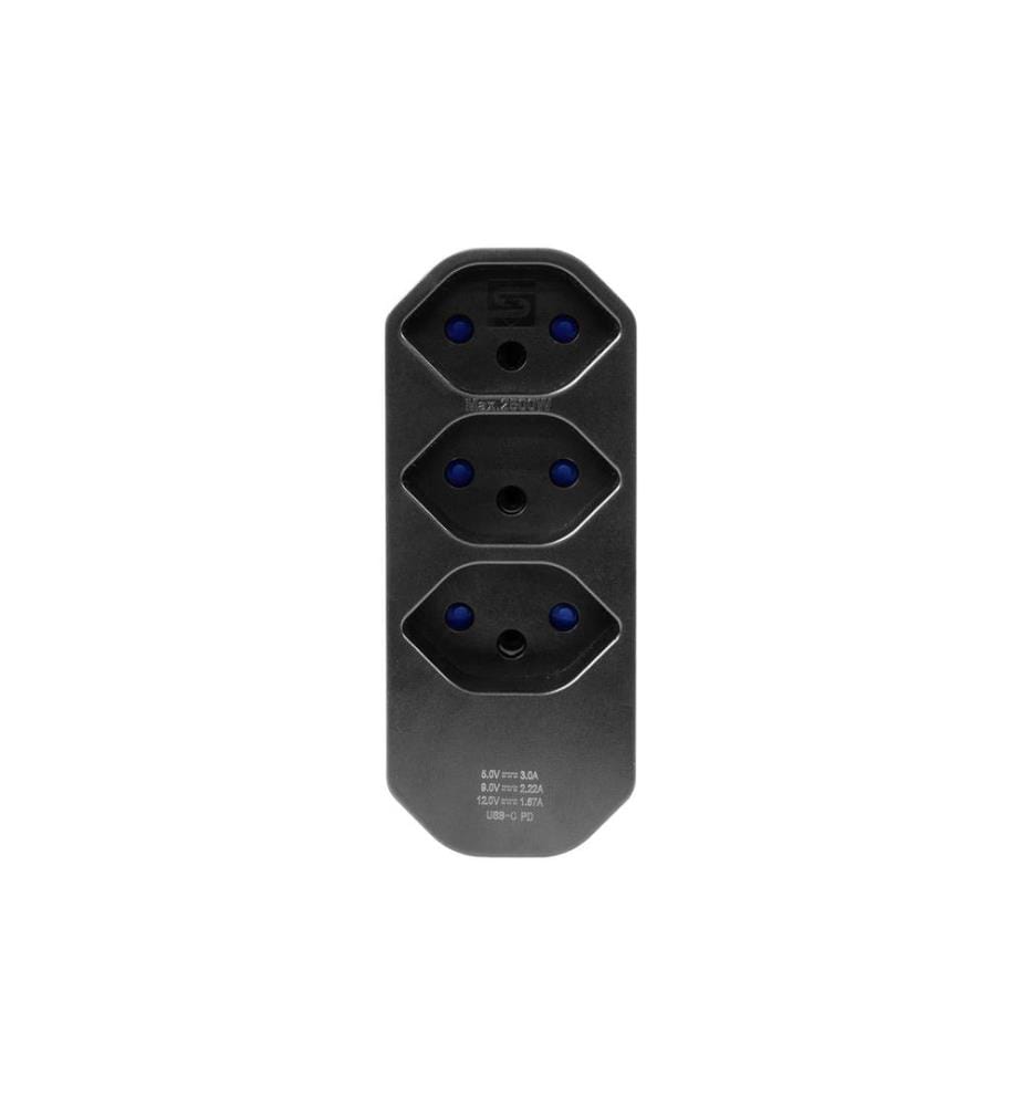 STEFFEN - Connecteur multiple 3 x T13, pivotant 320°, noir