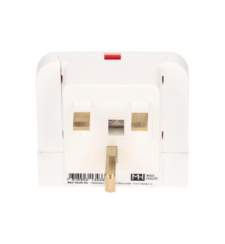 MAX HAURI - Reiseadapter Grossbritannien / Typ 13, 3-polig, Weiss