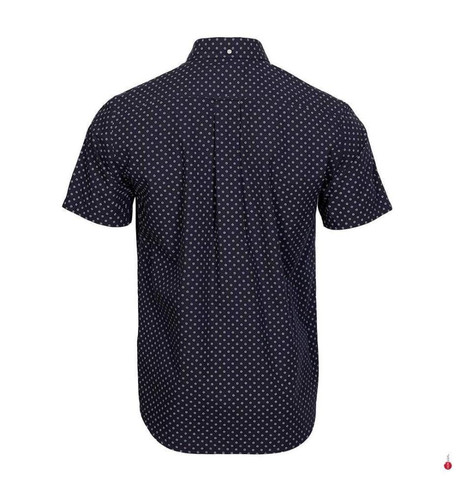 Hemd Regular Fit Micro Print - Evening Blue