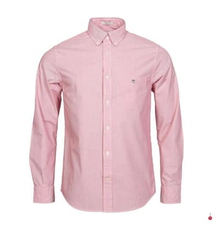 Hemd Regular Fit Dobby Dot Stripe - Ruby Red