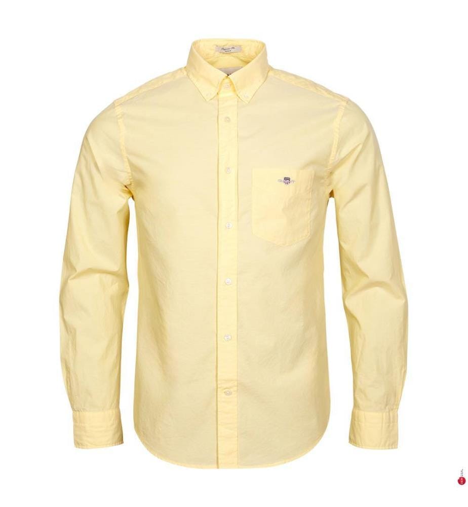 Popeline-Hemd Classic Fit - Banana Yellow