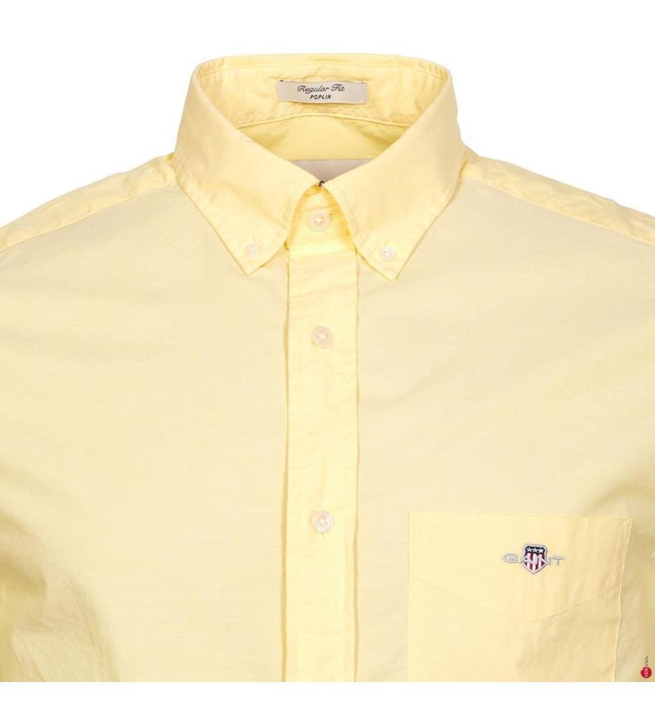 Popeline-Hemd Classic Fit - Banana Yellow