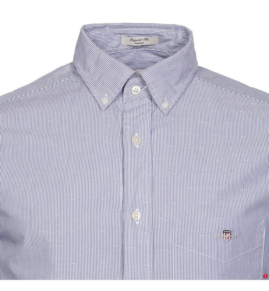 Chemise Regular Fit Dobby Dot Stripe - College Blue