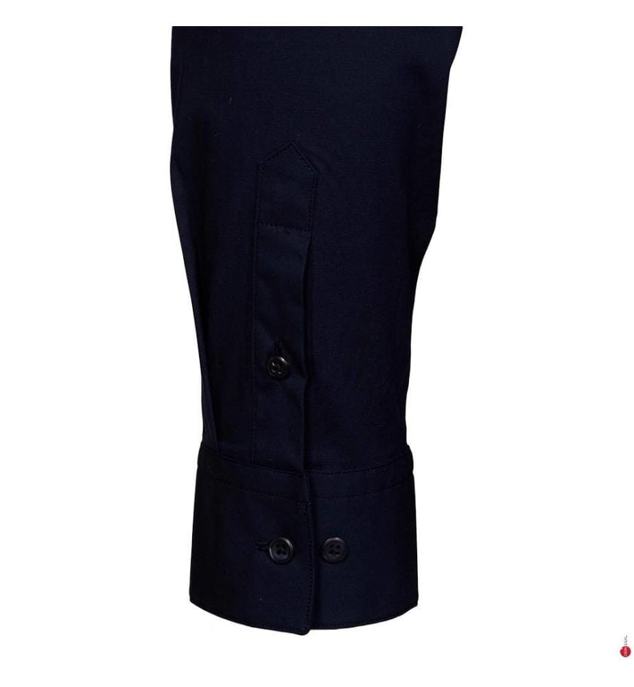 Stretchhemd mit Knöpfen - Navy