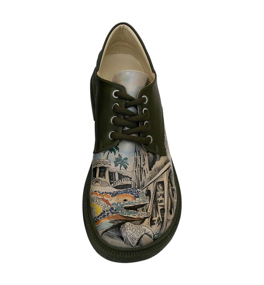 Flache Schuhe aus pflanzlich gegerbtem Leder Design Barcelona - Mehrfarbig