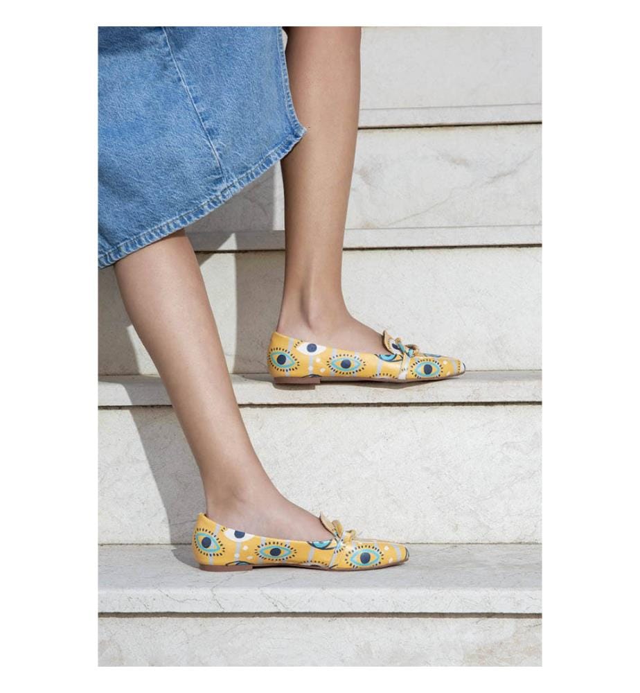 Flache Schuhe aus veganem Leder in Orange - See You Design