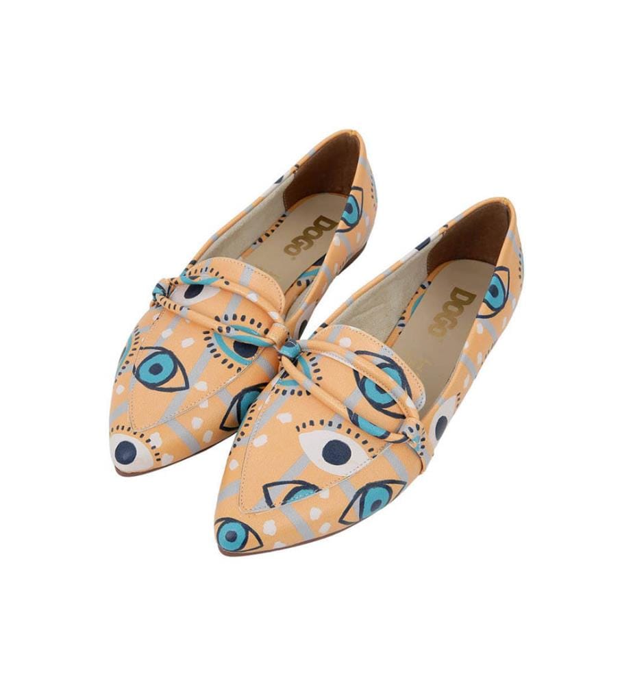 Flache Schuhe aus veganem Leder in Orange - See You Design