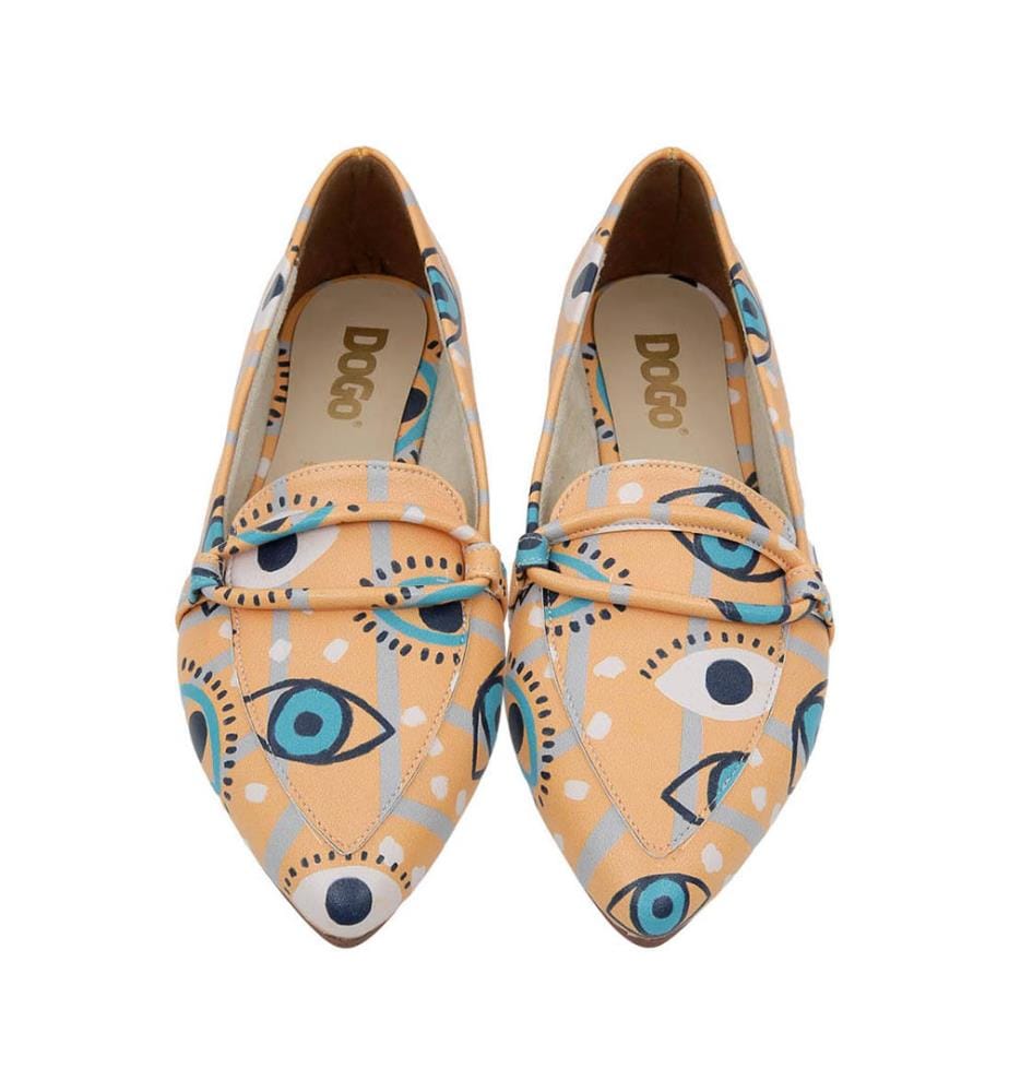 Flache Schuhe aus veganem Leder in Orange - See You Design