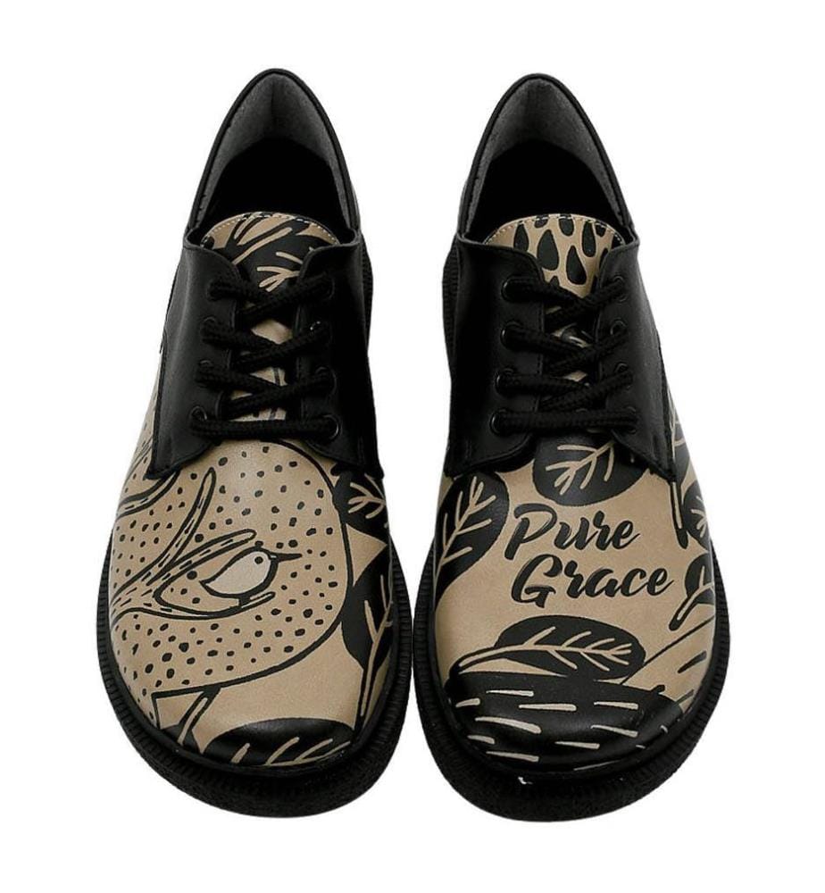 Chaussures plates en cuir végétal Pure Grace Design - Noir