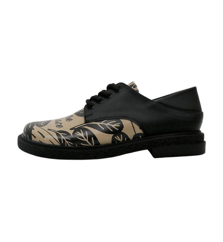 Chaussures plates en cuir végétal Pure Grace Design - Noir