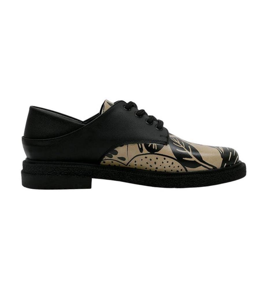 Chaussures plates en cuir végétal Pure Grace Design - Noir