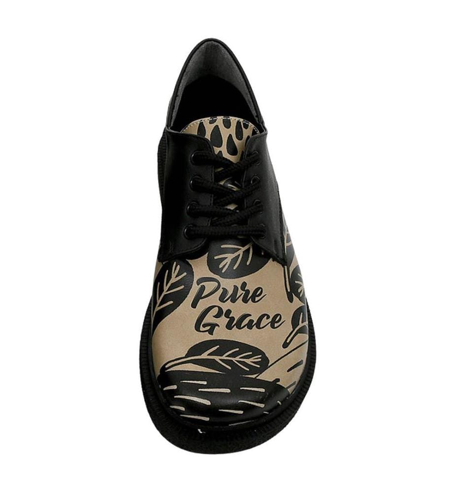 Chaussures plates en cuir végétal Pure Grace Design - Noir