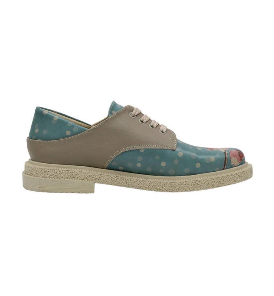 Flache Schuhe aus pflanzlich gegerbtem Leder Design - Mehrfarbig