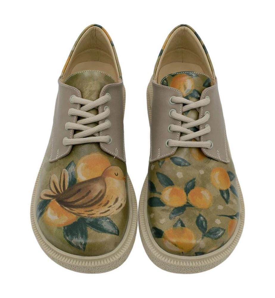 Flache Schuhe aus pflanzlich gegerbtem Leder Fruchtiges Design - Mehrfarbig