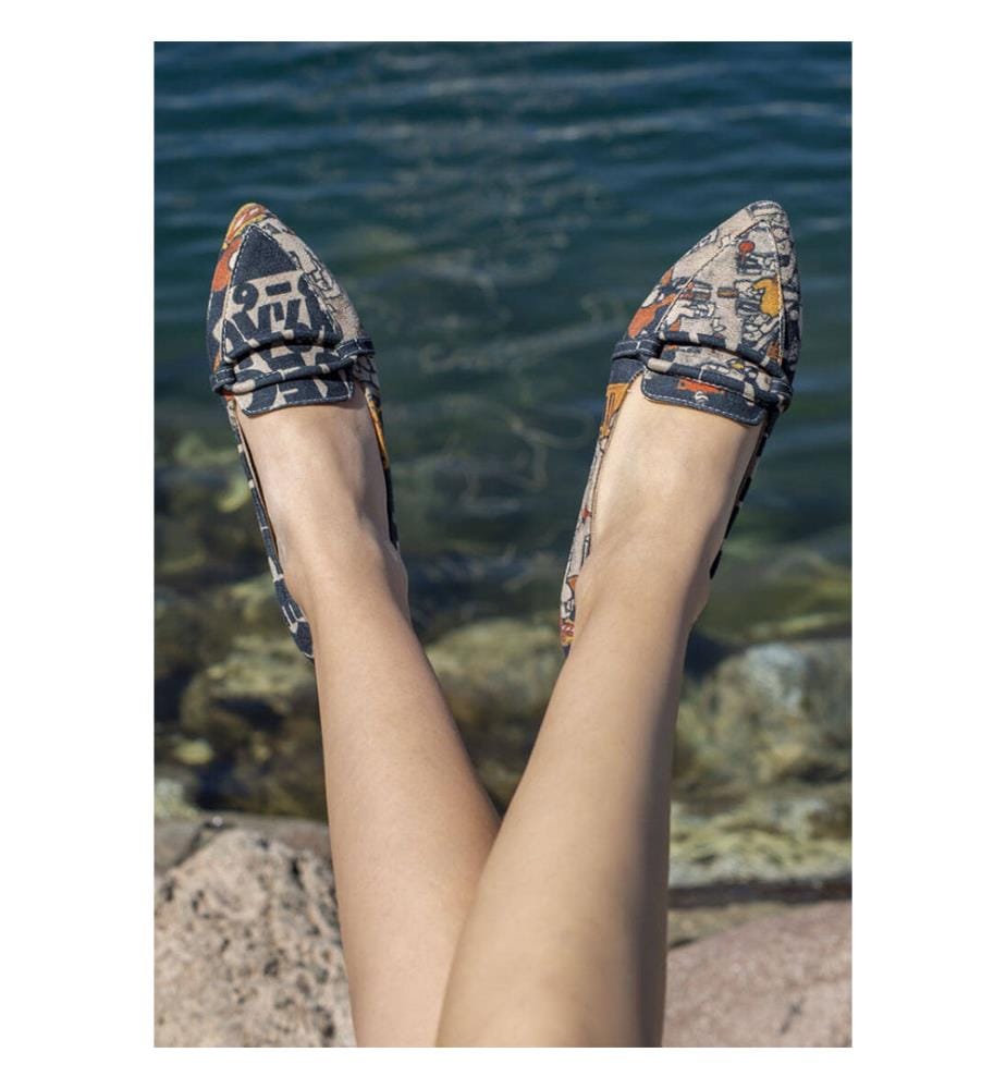 Mehrfarbige flache Schuhe aus veganem Leder - Supper Design