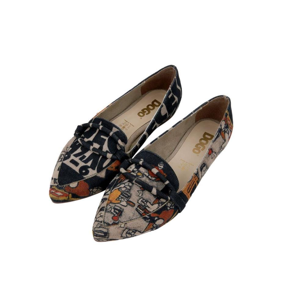 Mehrfarbige flache Schuhe aus veganem Leder - Supper Design