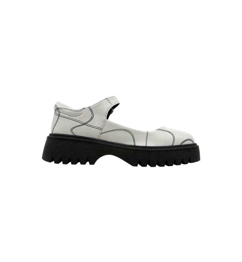 Mocassins en cuir végétal gris - Wavy Path
