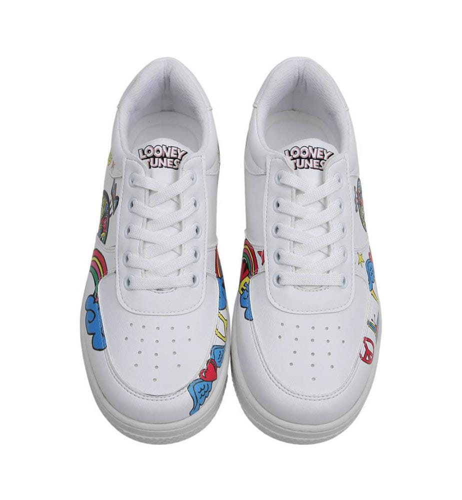 Baskets en cuir Végétalien Blanc - Warner Bros Tweety Love Design