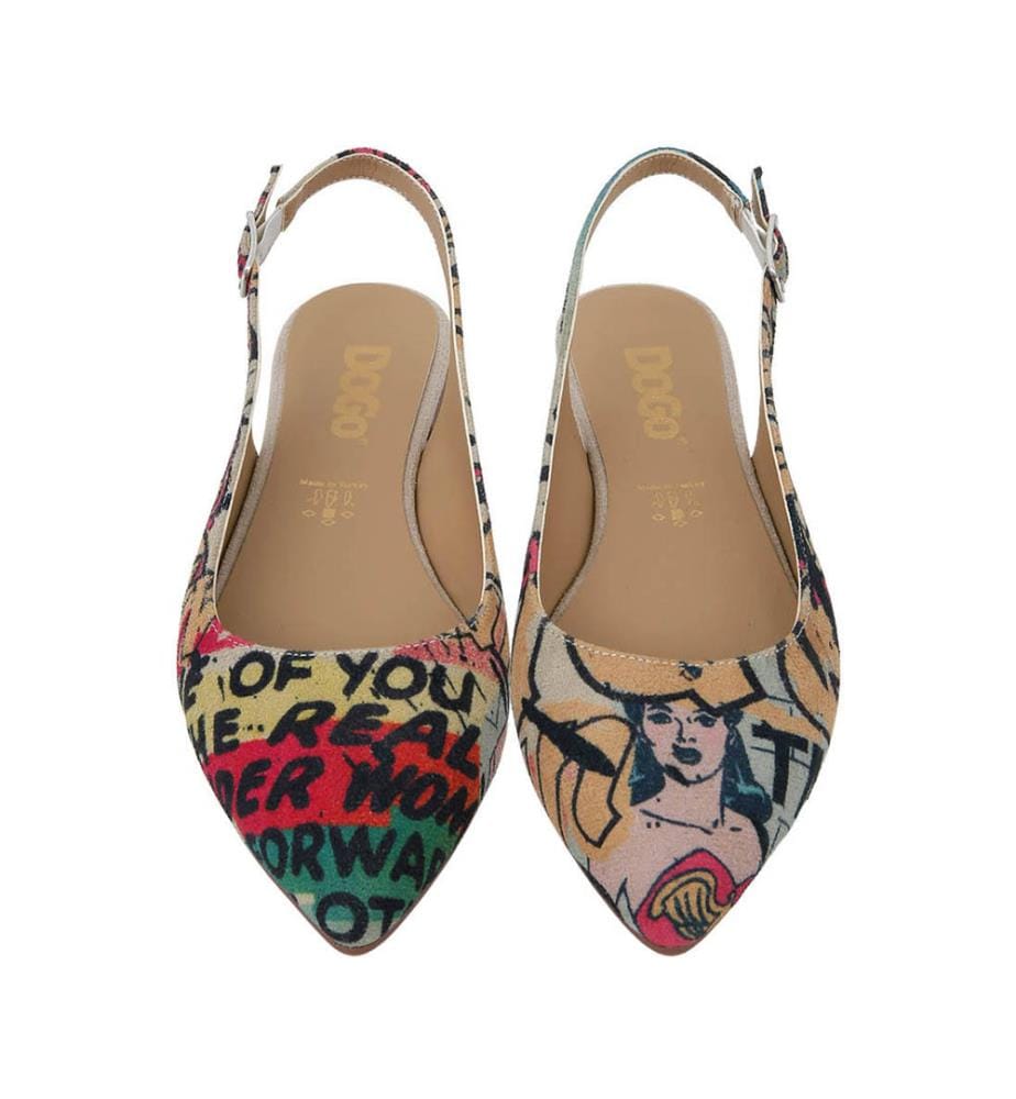 Vegan Leder Multicolor flache Schuhe - Warner Bros Wonder Woman Design